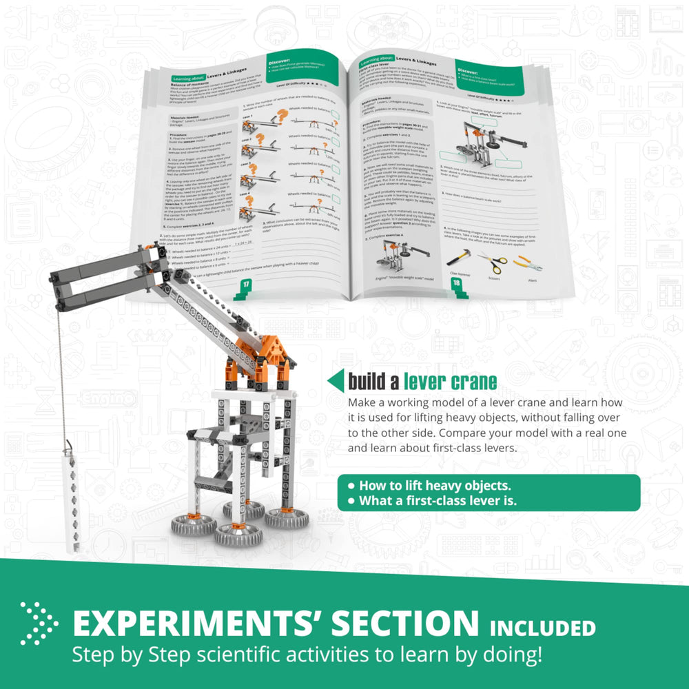 Engino structural builds kit image highlighting modular framework for engineering concepts.