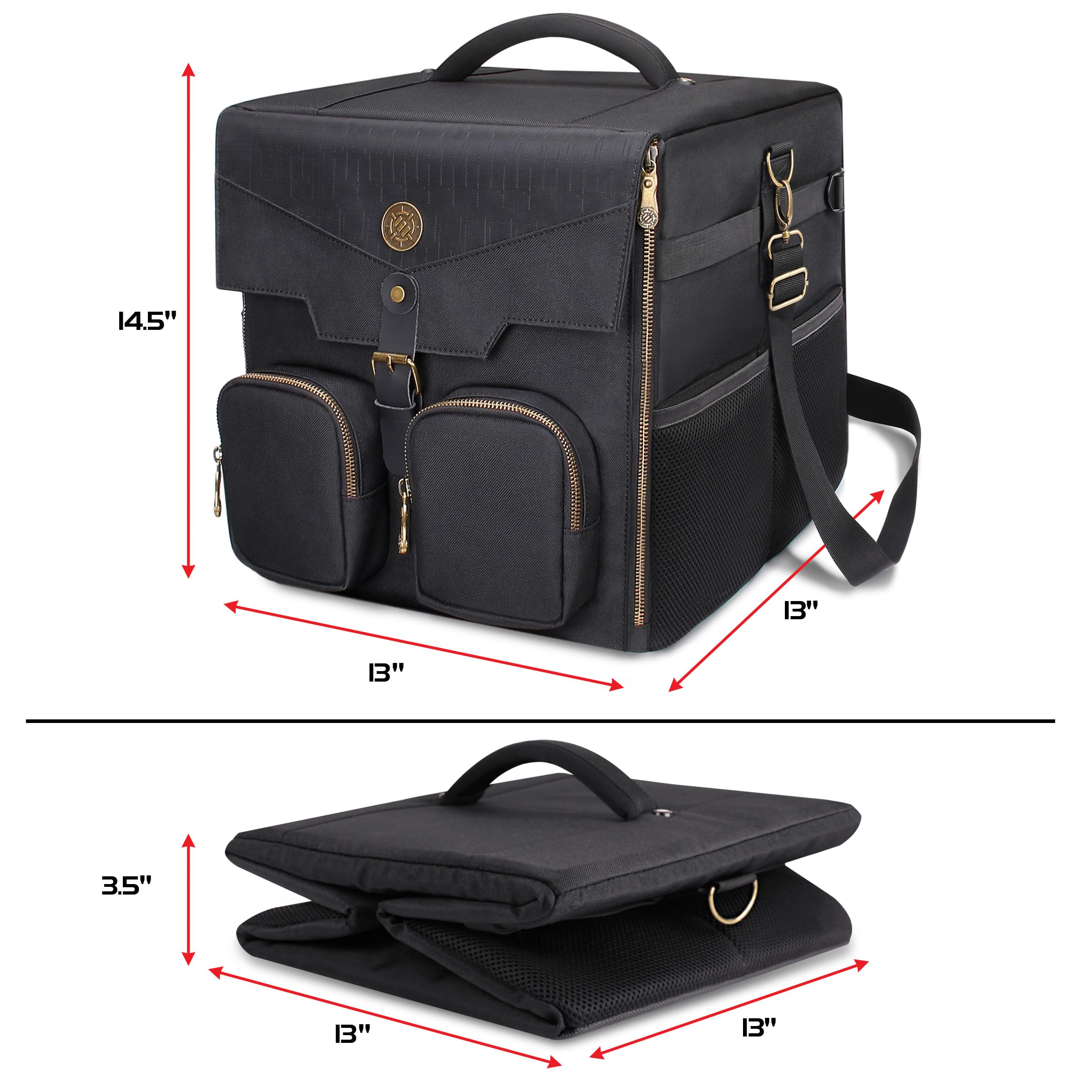 ENHANCE Board Game Shoulder Bag collapsible design lets you flatten it for easy storage.