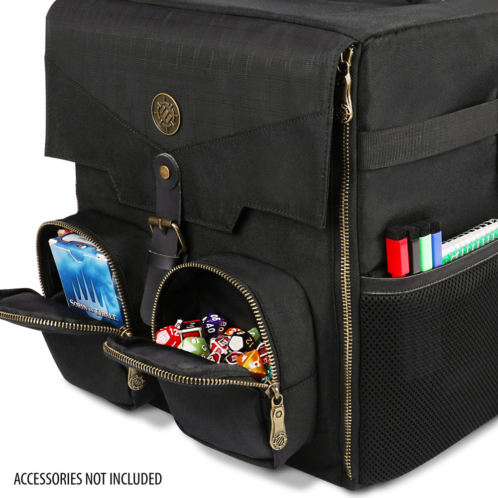 ENHANCE Board Game Shoulder Bag side pockets and straps hold maps and drinks securely.