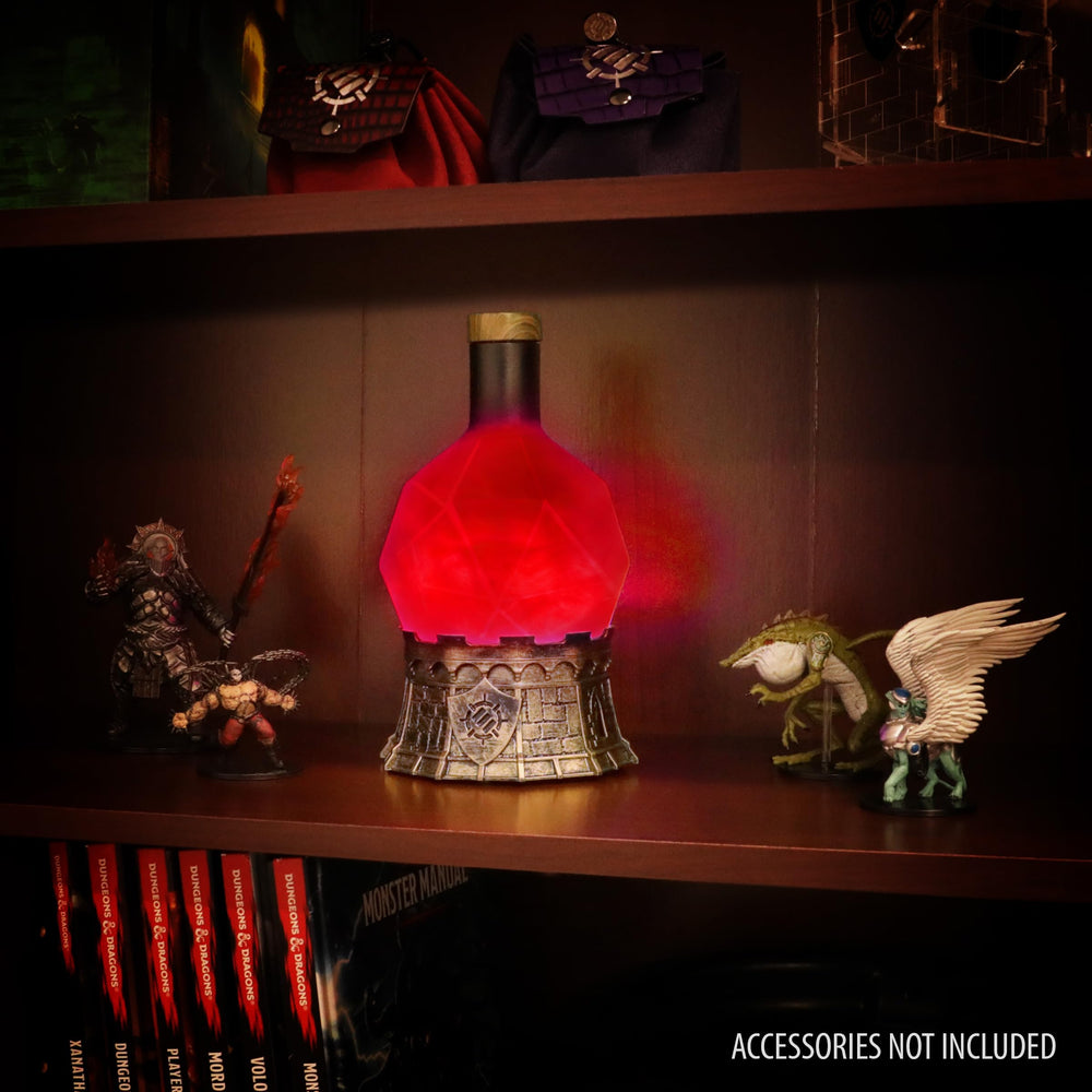 ENHANCE Red elixir visual highlights dramatic spellcasting moments.