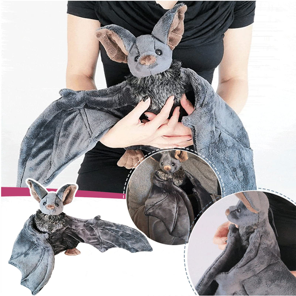 Enivtfz bat plush wings close-up showing soft fluffy texture for hugs