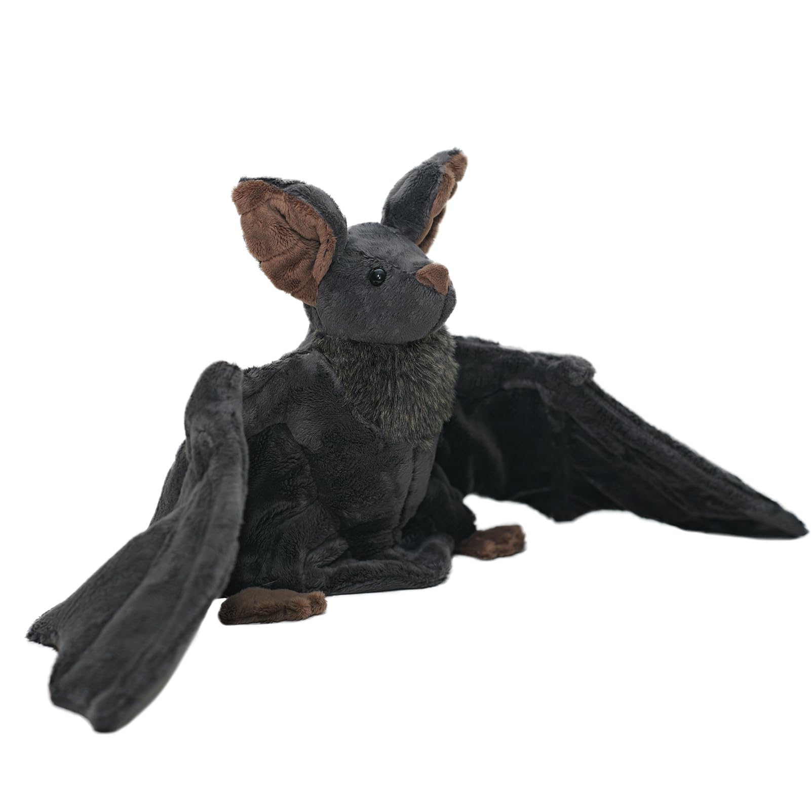 Enivtfz Goth Bat Plush front view, lifelike eyes, soft fabric for display
