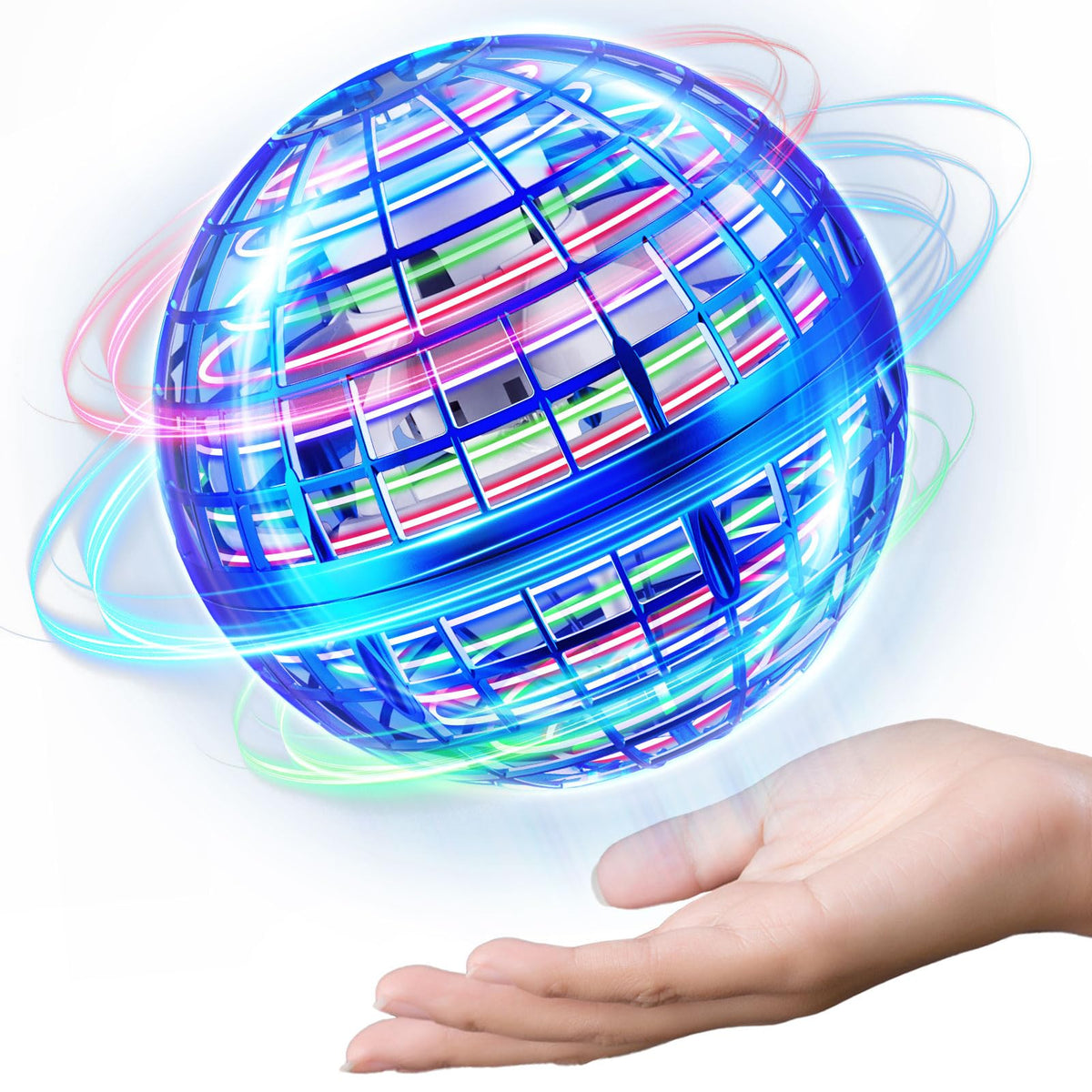 ENJSD Flying Orb Ball with LED lights for vibrant indoor play sessions.
