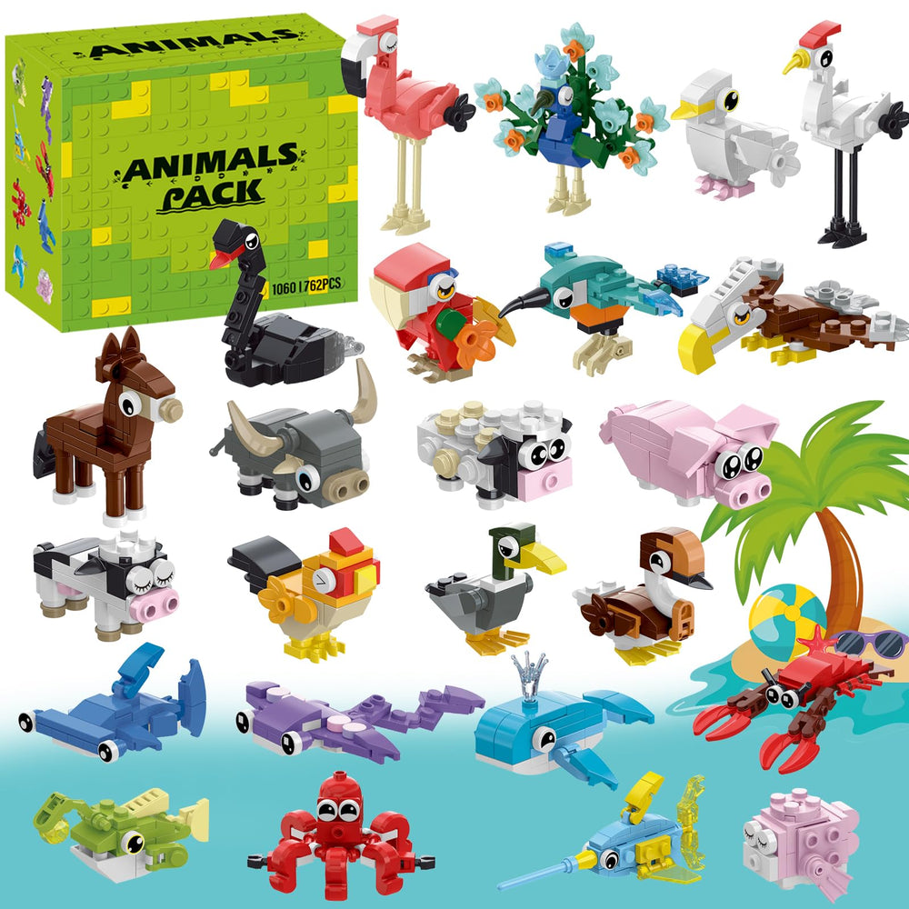 ENJBRICK 24-pack animals building set for kids, ideal classroom prizes.