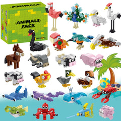ENJBRICK 24-pack animals building set for kids, ideal classroom prizes.