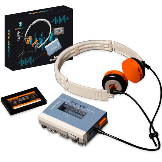 ENJBRICK Creator Music Player building set with retro cassette display.
