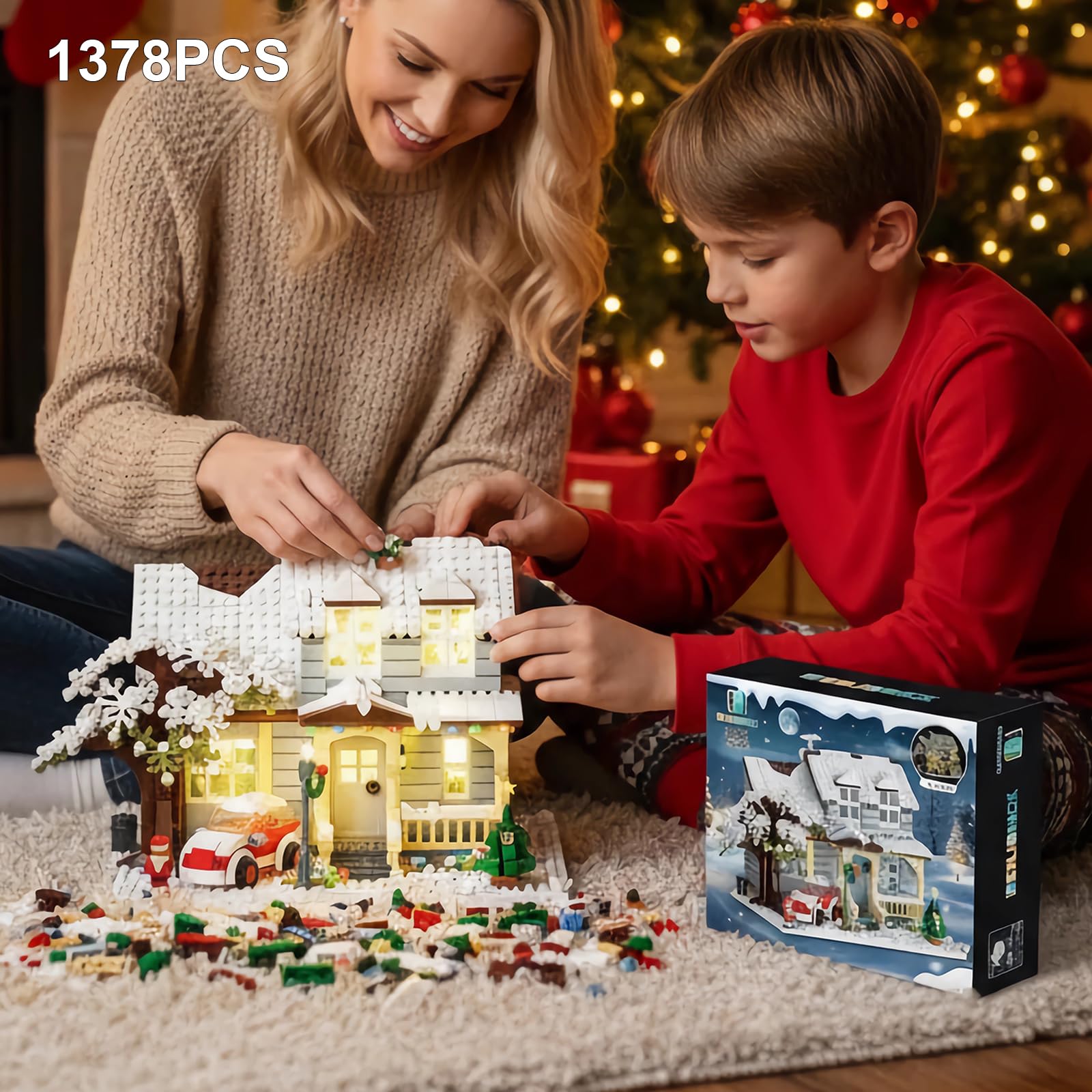 ENJBRICK Elf Movie Snow House showcases a two-floor festive model for imaginative building