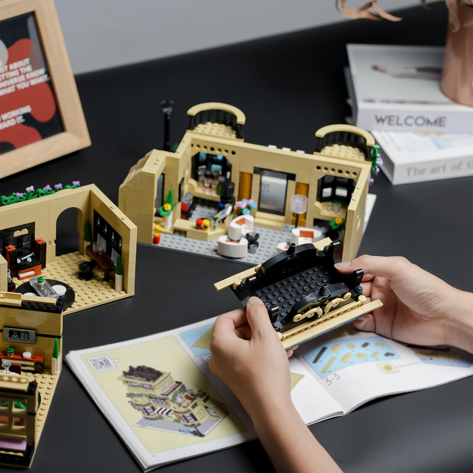 ENJBRICK Flowers City Coffee Shop instruction booklet provides clear assembly guidance
