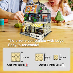 ENJBRICK Garden Hotel assembly scene shows family bonding through collaboration.