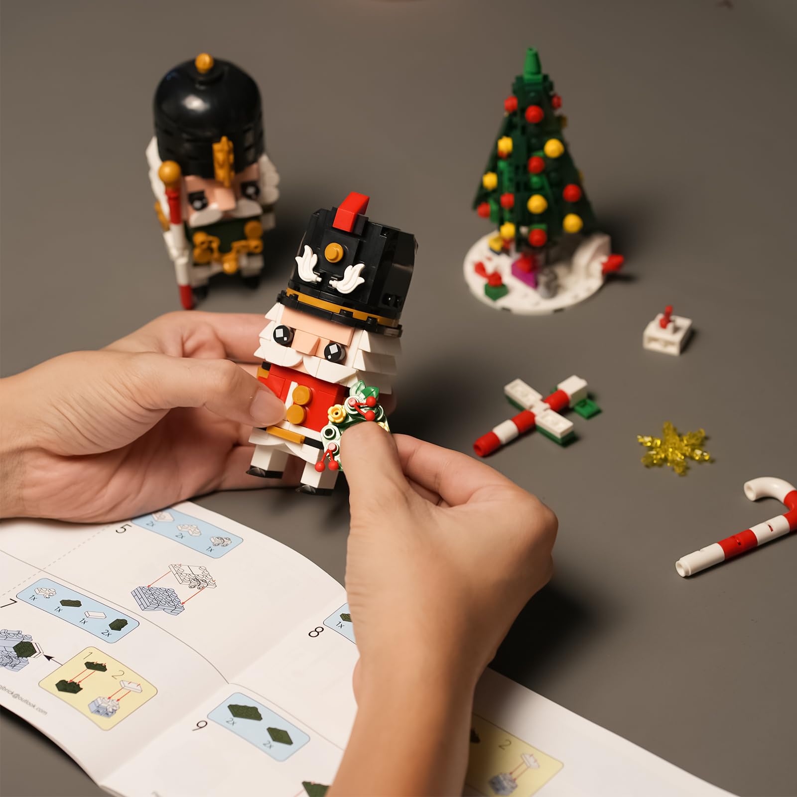 ENJBRICK assembled nutcracker display ready for decor and conversation