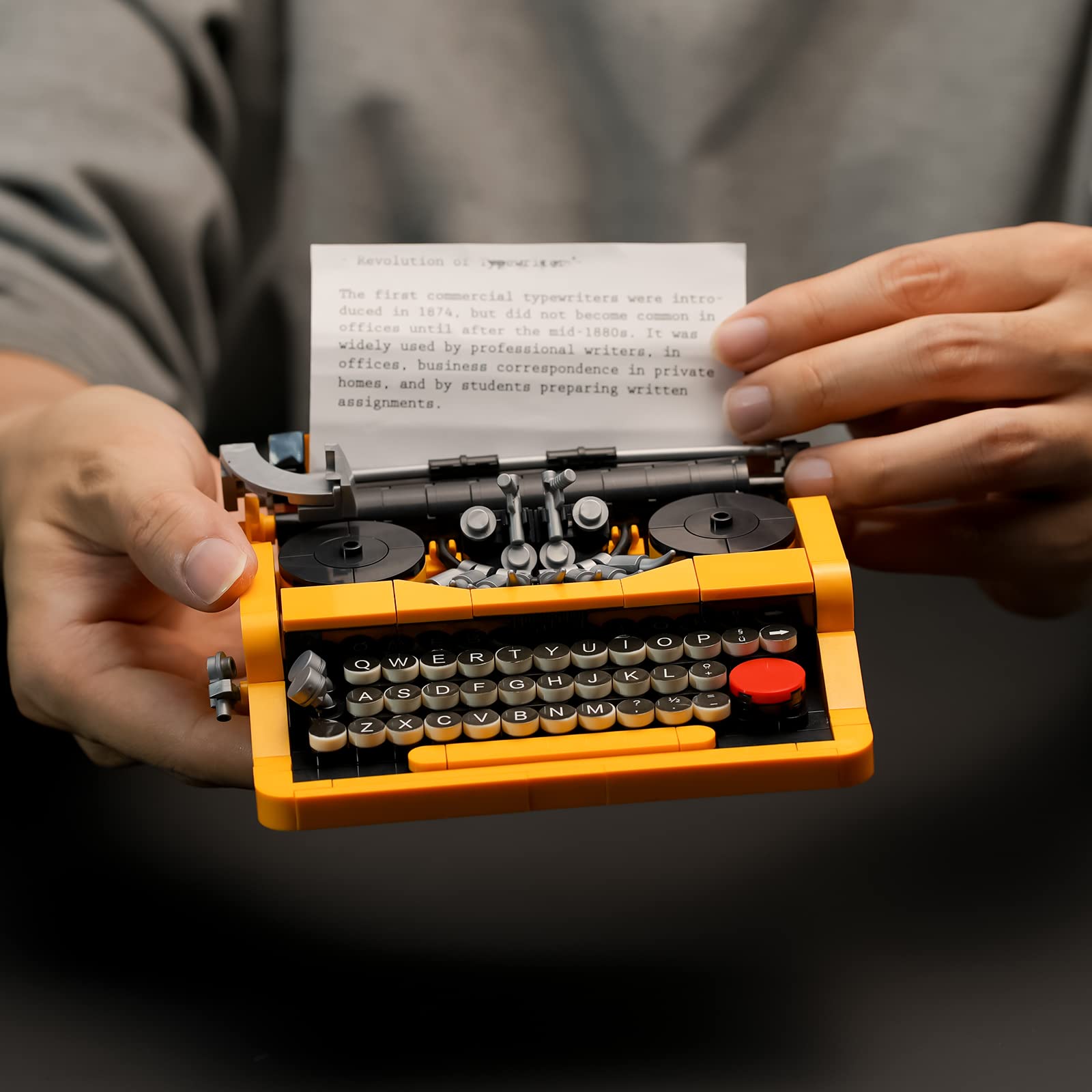 ENJBRICK Typewriter platen roller close-up showing mechanical realism.