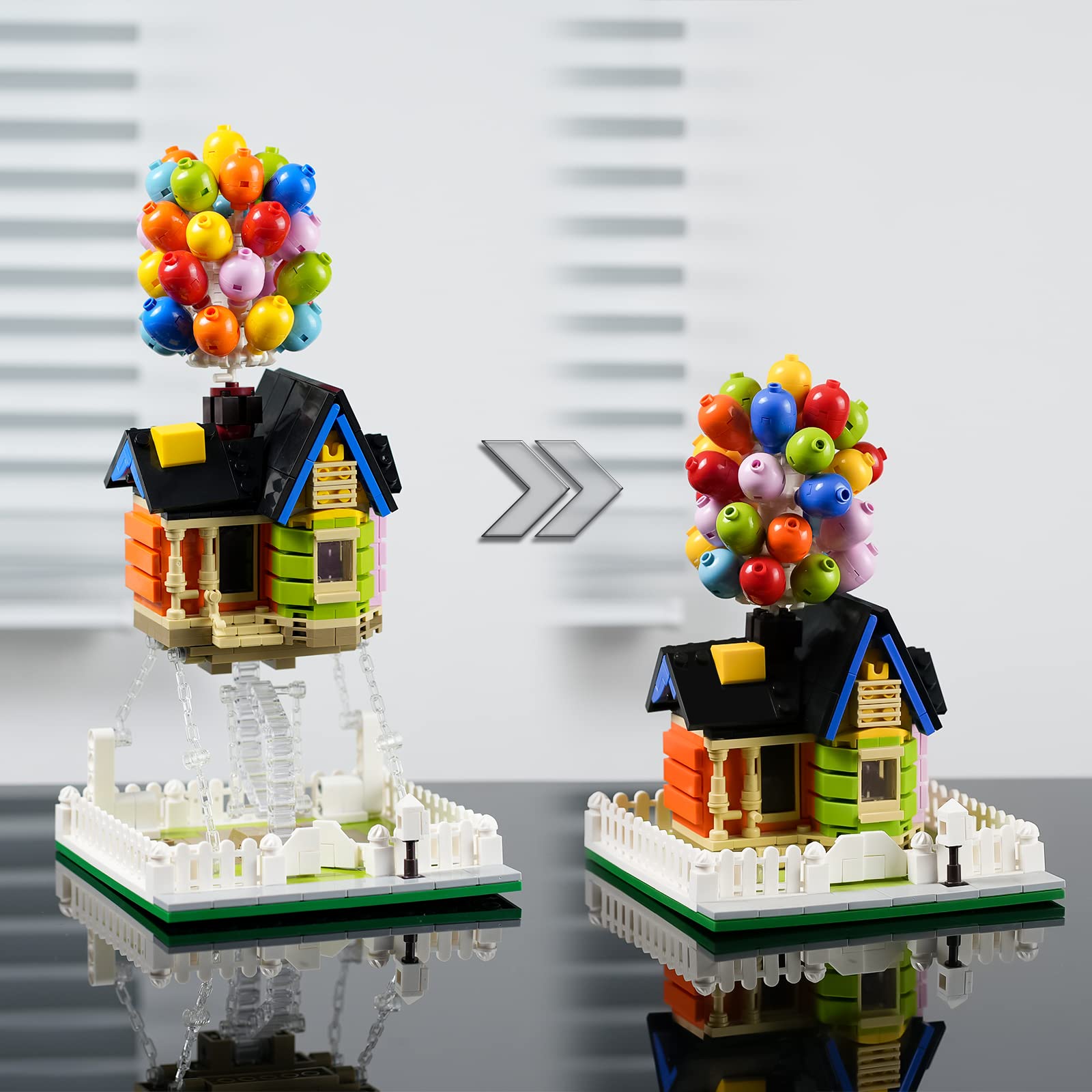ENJBRICK Up Balloon House assembly scene showing teamwork and problem solving.