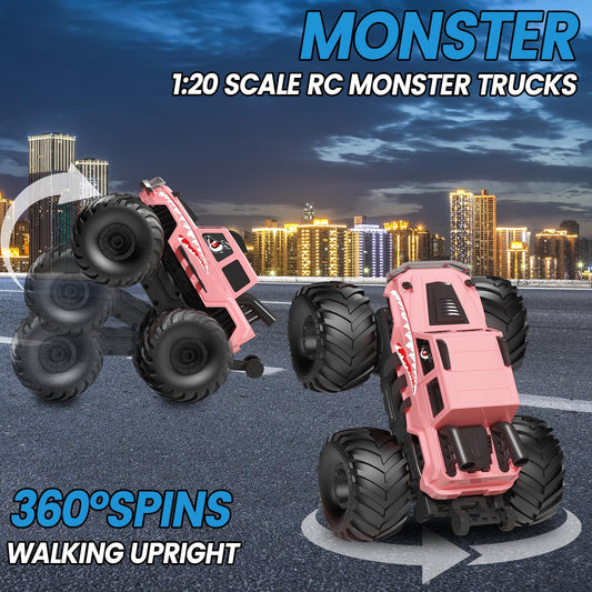 ENJOYFLY Waterproof Monster Truck RC car side view highlights robust grip