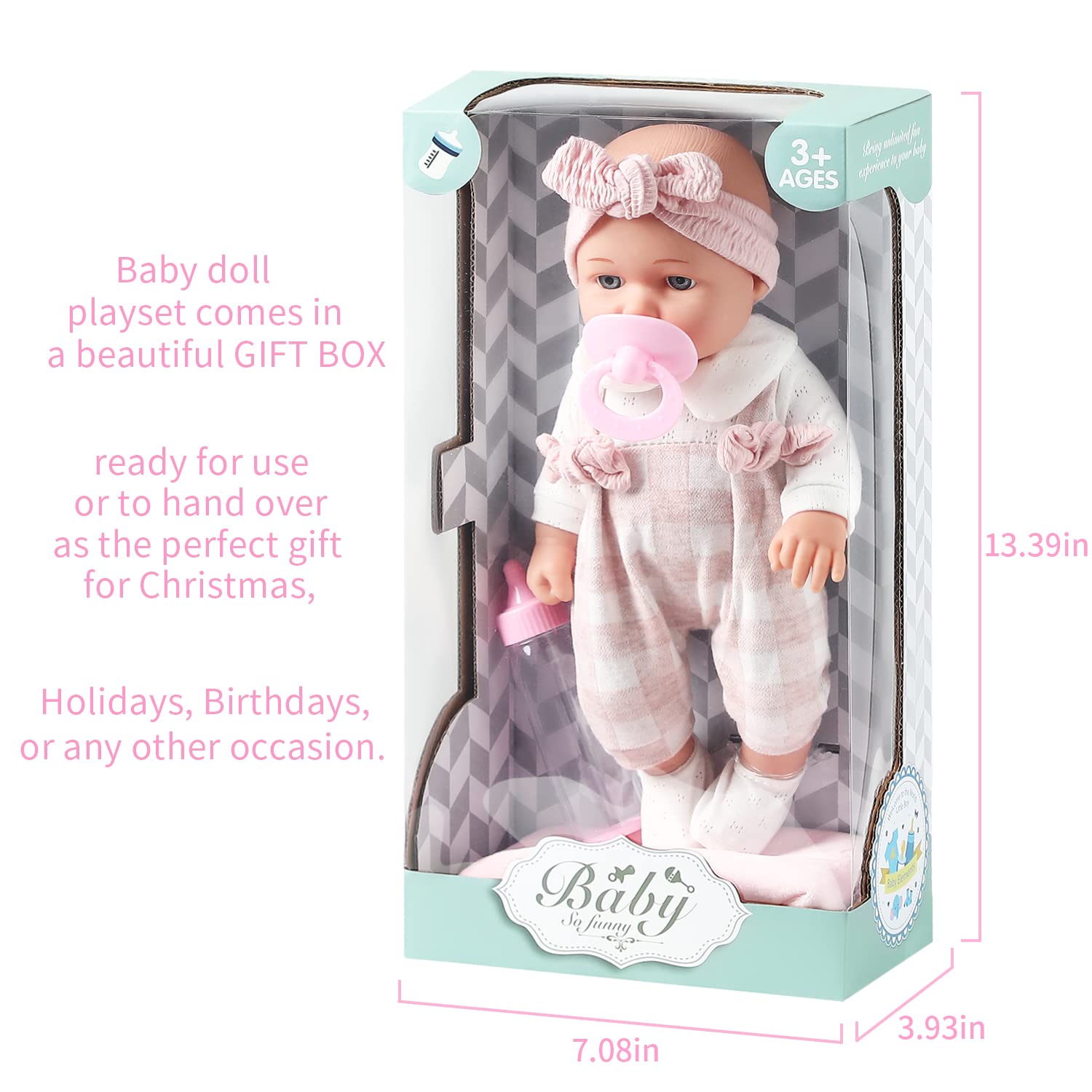 Enjoyin feeding bottle supports realistic doll care play.