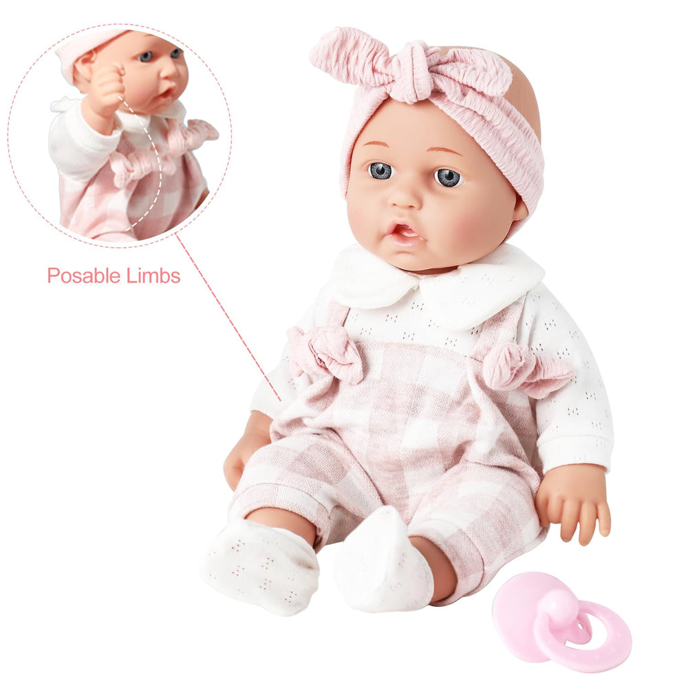 Enjoyin pacifier and accessories enhance nurturing pretend play.