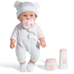 Enjoyin twin dolls with powder bottles for nurturing role-play.