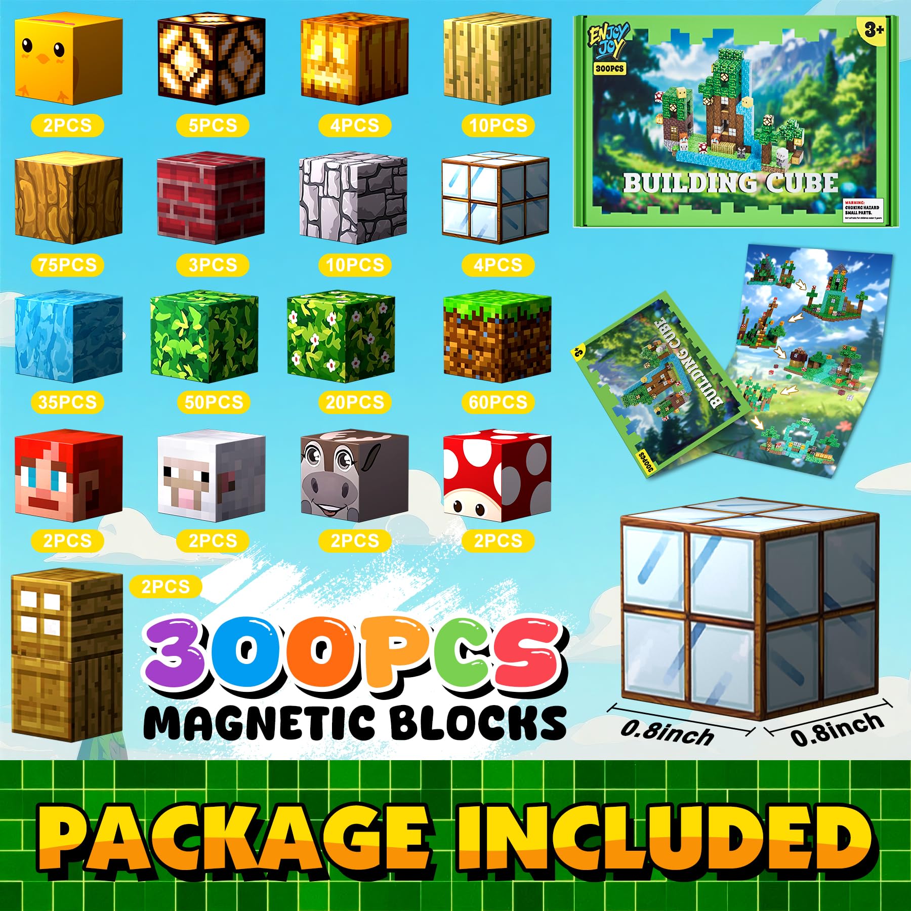 Enjoyjoy bright-color durable ABS blocks showcase vibrant prints built to endure daily play.