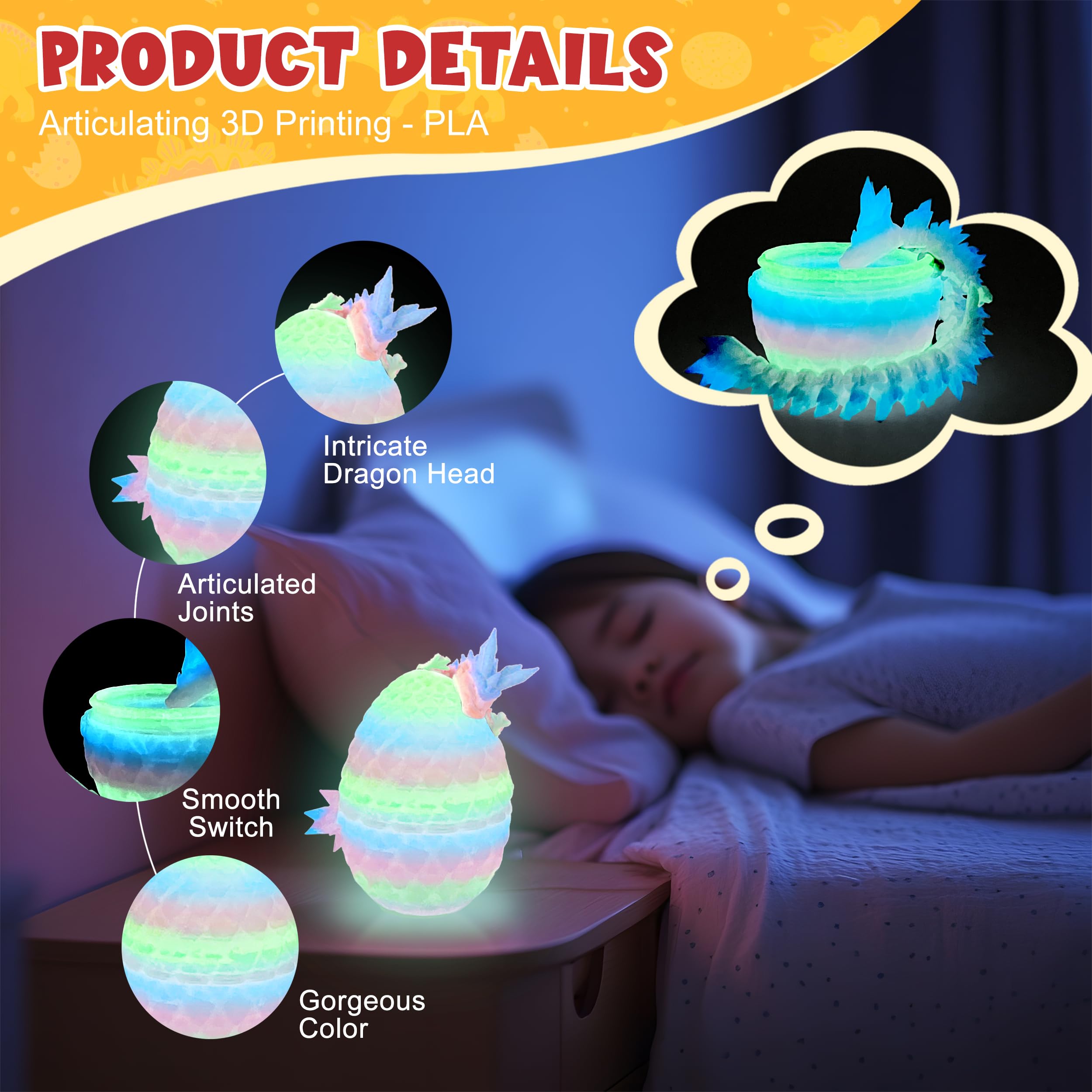 ENJOYJOY Collectible dragon eggs set great for display and gifting.