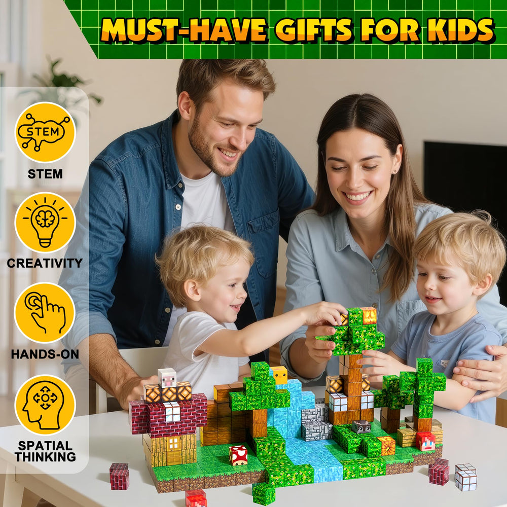 Enjoyjoy tower-building image demonstrates tall, stable structures that boost focus.