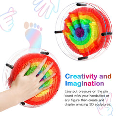 ENJSD 3D Pin Art dinosaur impression sparks imaginative figure creation