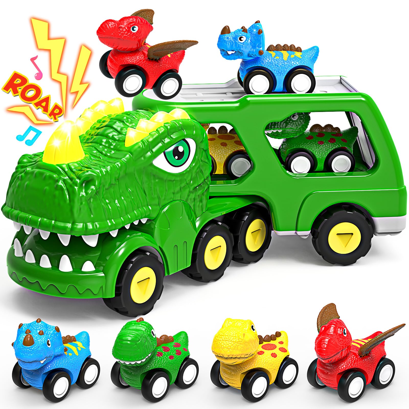 enjsd 5-in-1 dinosaur truck for immersive play and hand-eye coordination
