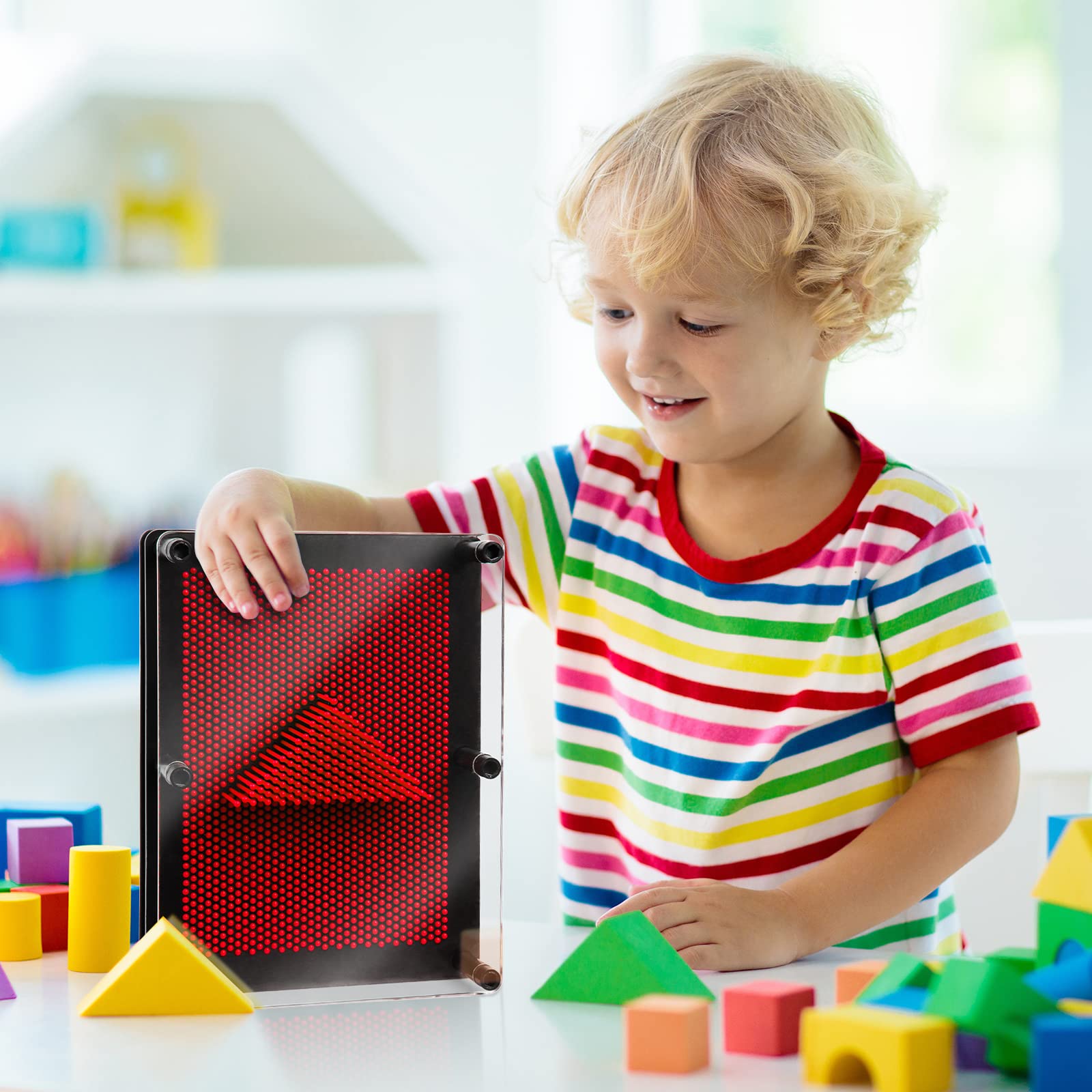 ENJSD desk-friendly pin art toy for kids to explore textures and shapes.