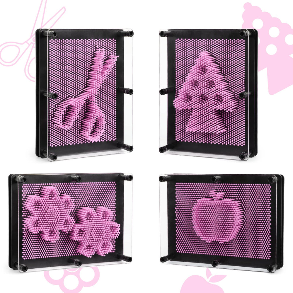 ENJSD Pin Art Creative Scene showcasing 3D sculptures from everyday objects.
