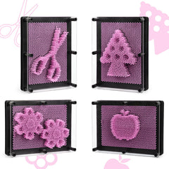 ENJSD Pin Art Creative Scene showcasing 3D sculptures from everyday objects.