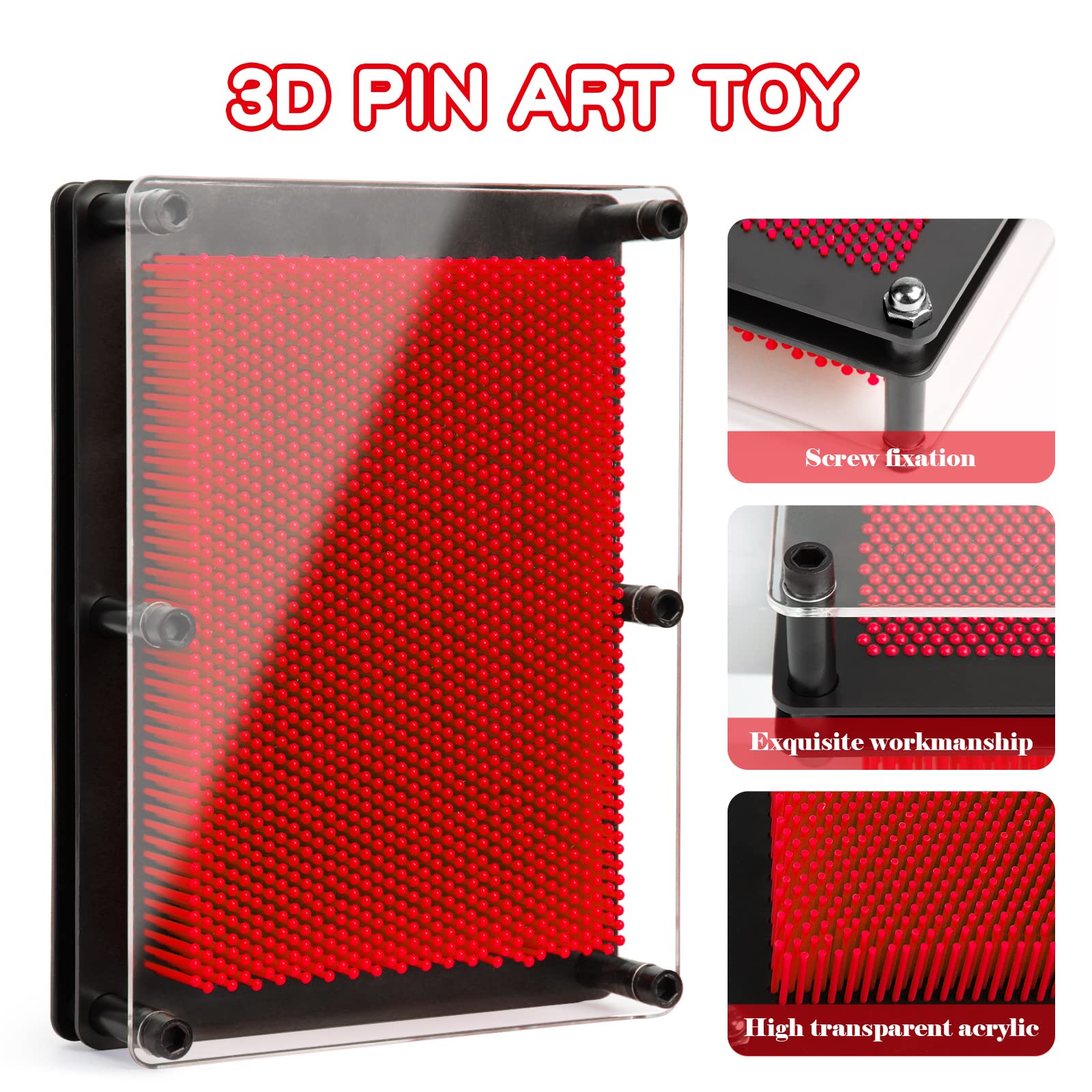 ENJSD pin art toy close-up pins showing tactile sensory engagement for kids.