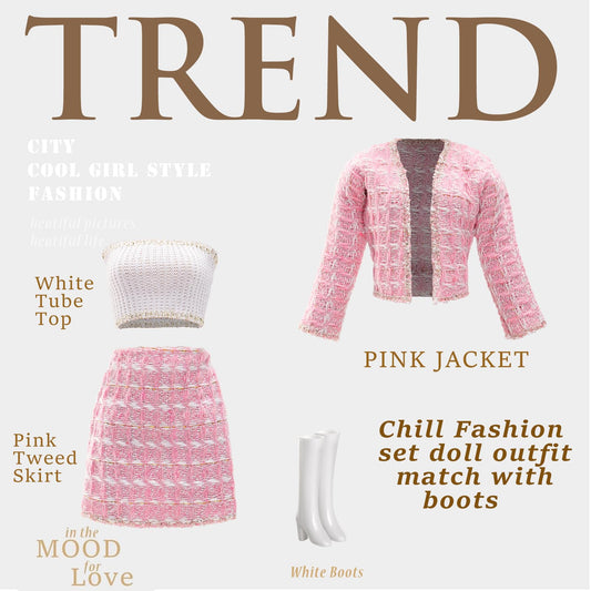 ENOCHT chic suits doll outfit close-up, showcasing soft fabrics and detailed tailoring.