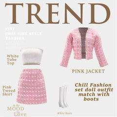ENOCHT chic suits doll outfit close-up, showcasing soft fabrics and detailed tailoring.
