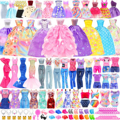 ENOCHT 80-piece doll clothes and accessories for 11.5-inch dolls, ideal for imaginative dress-up.
