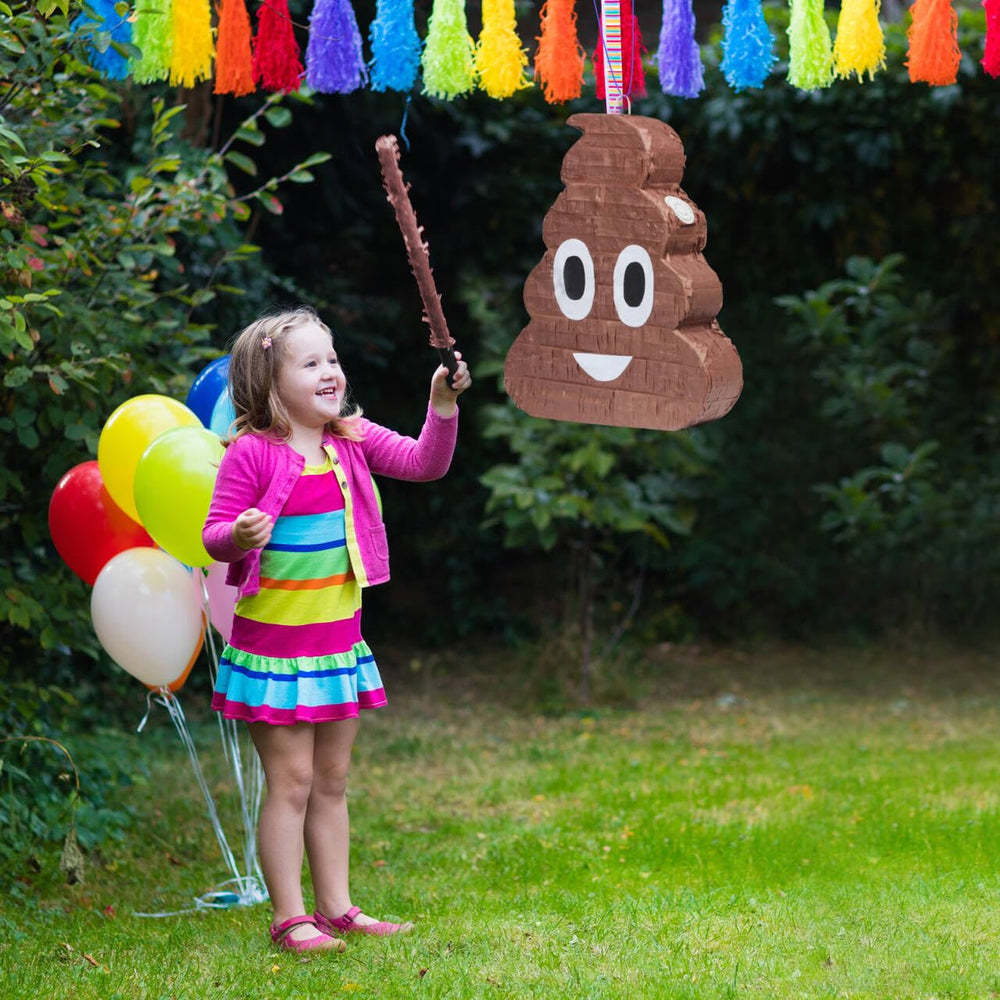 EnriQ Poop Pinata doubles as a playful party favors display.