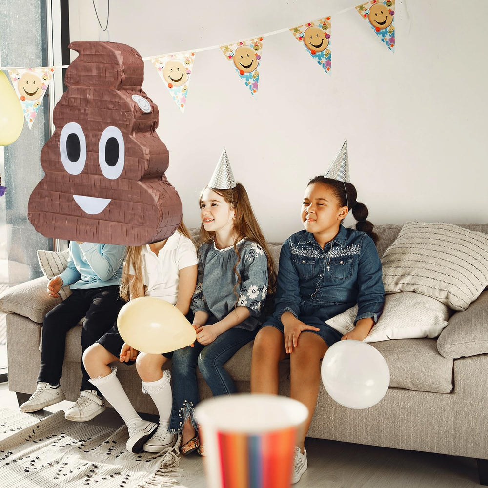 EnriQ Poop Pinata has a convenient top opening for easy filling and setup.