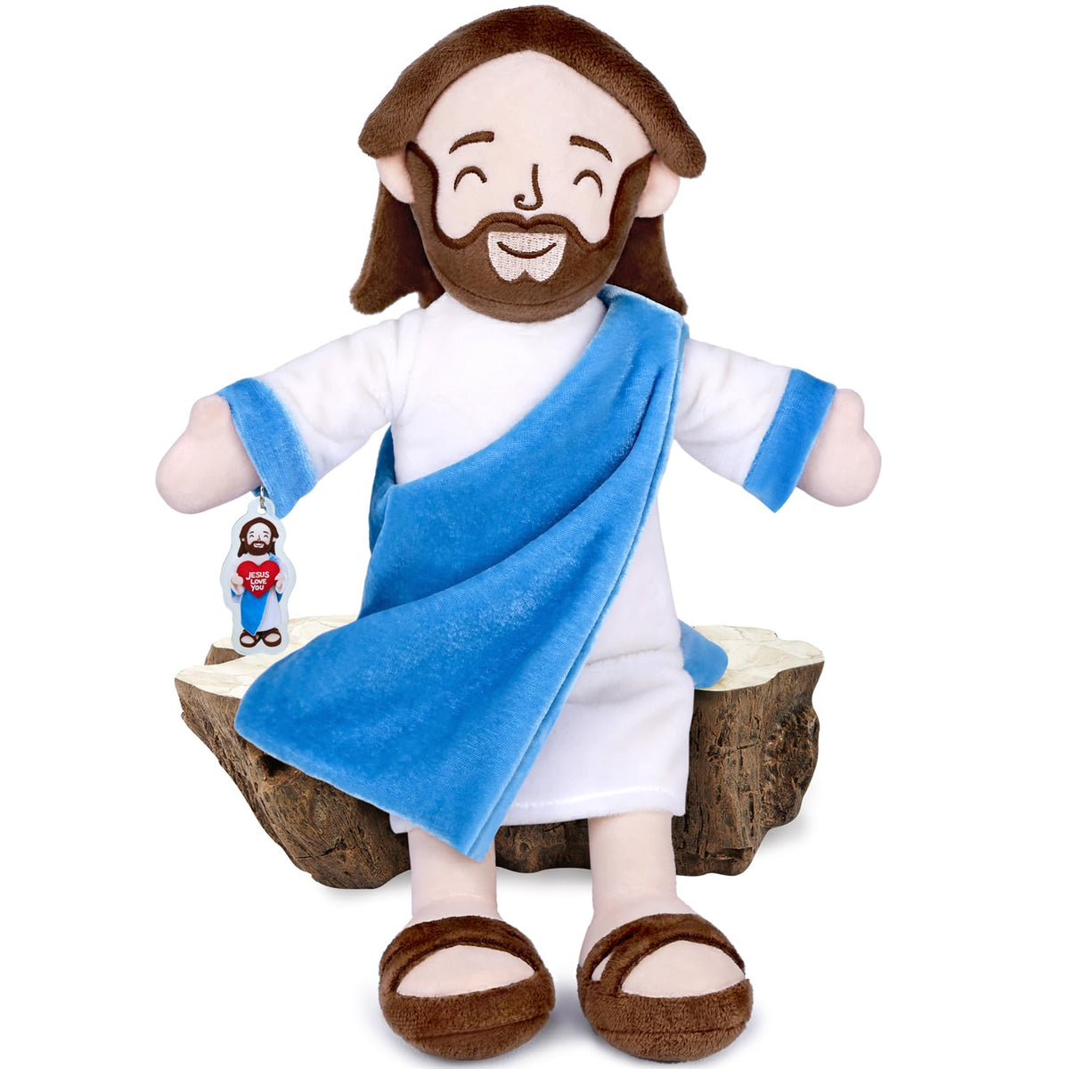 Enryounr Jesus Plush wearing biblical robes, ideal for nativity display.