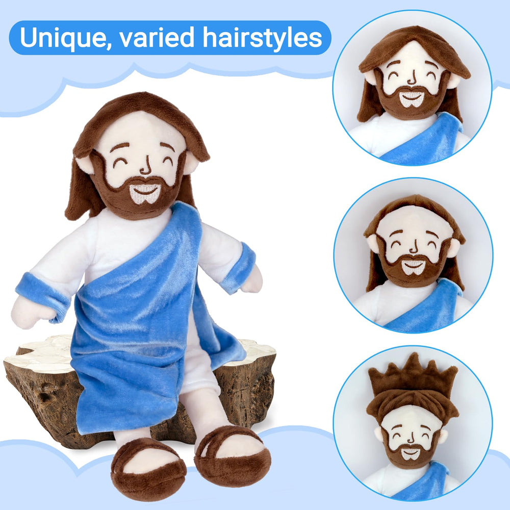 Enryounr Jesus Plush seated pose, perfect for shelf display and gentle play.