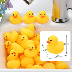 Ensbelei mini rubber ducks floating upright enhance bath play.