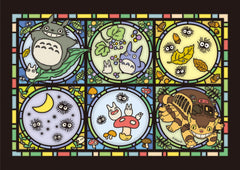 Ensky My Neighbor Totoro crystal puzzle with 208 transparent pieces for a luminous window display.