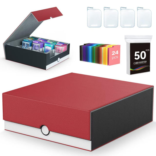 ENTUMO 4-Row storage box with magnetic closure keeps cards secure during transport.