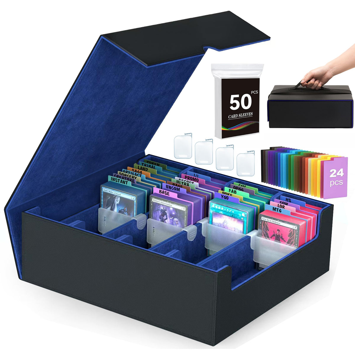Entumo 4-Row storage box front view highlighting sturdy PU leather and spacious capacity.