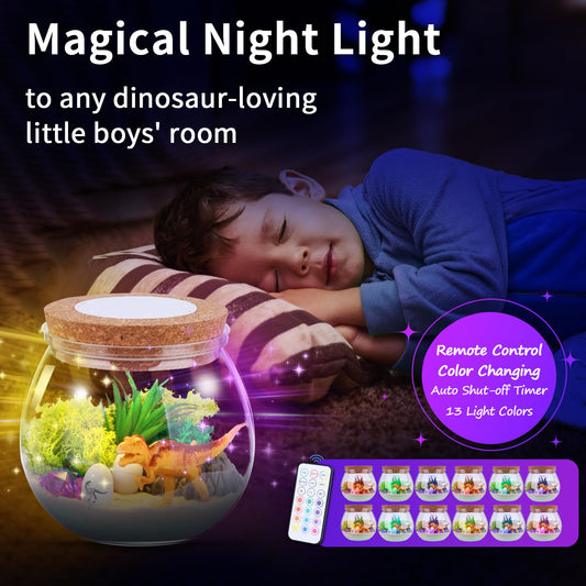 Envyvip night-light terrarium with remote control and multiple color modes.