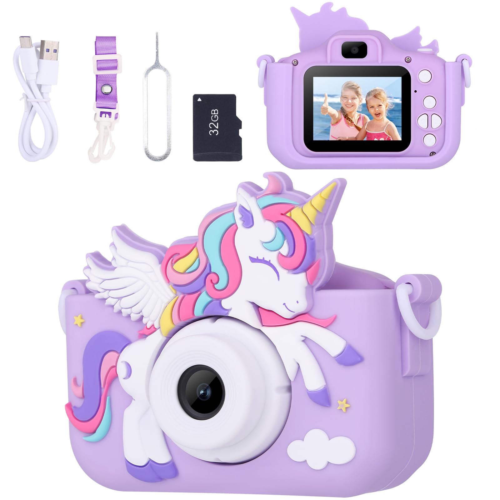 Envyvip Unicorn Camera front view for kid-friendly photography and exploration