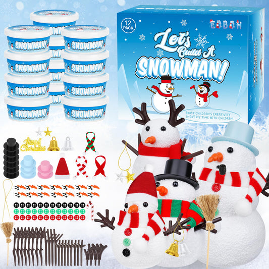 EOBOH 12-pack snowman kit packaging ready for gifting and classroom use.