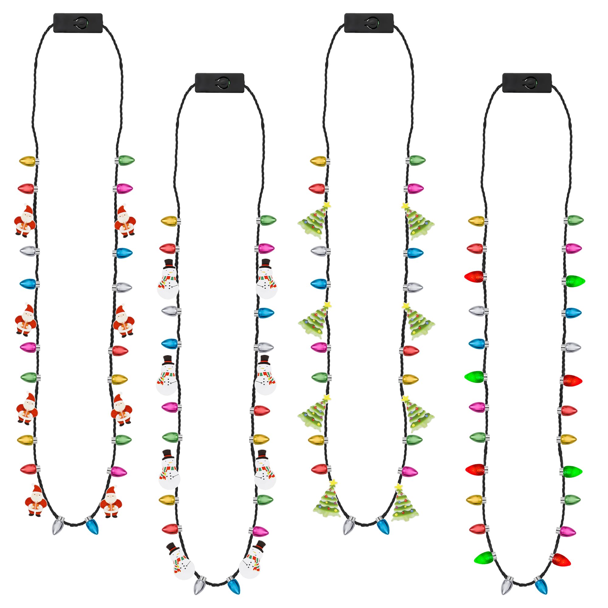 EOBOH 8-pack Christmas glow necklace with 26 bulbs for vibrant party vibes.