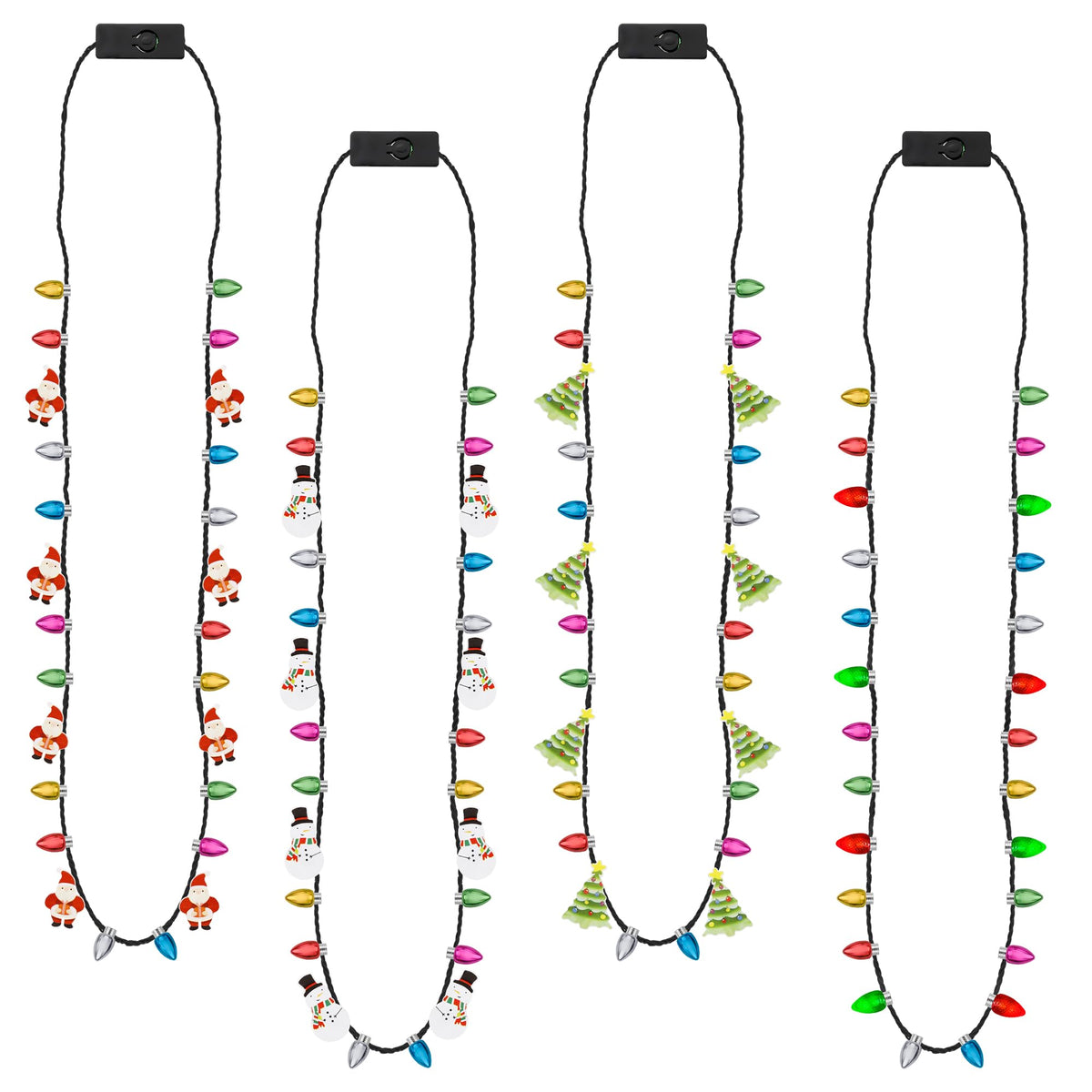 EOBOH 8-pack Christmas glow necklace with 26 bulbs for vibrant party vibes.