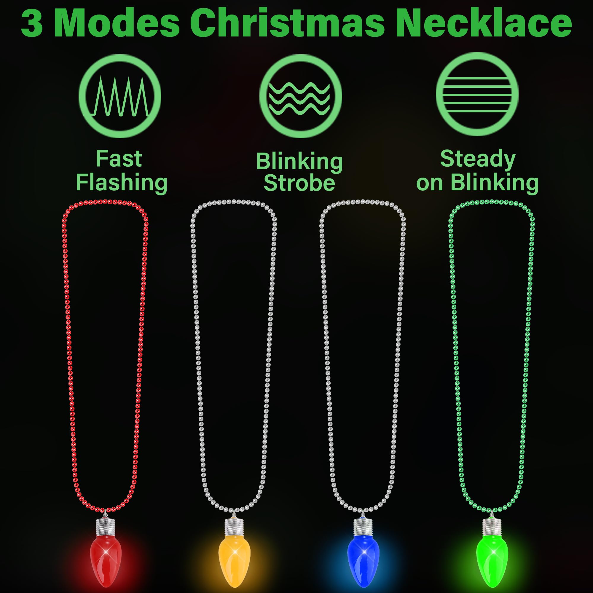 EOBOH multi-color beads necklace, 31.4-inch length for comfortable celebrations