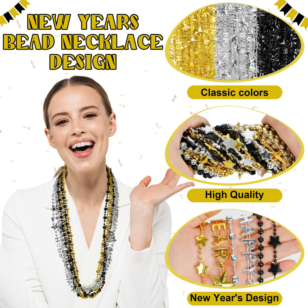 EOBOH Black gold silver bead design adds chic shimmer to outfits