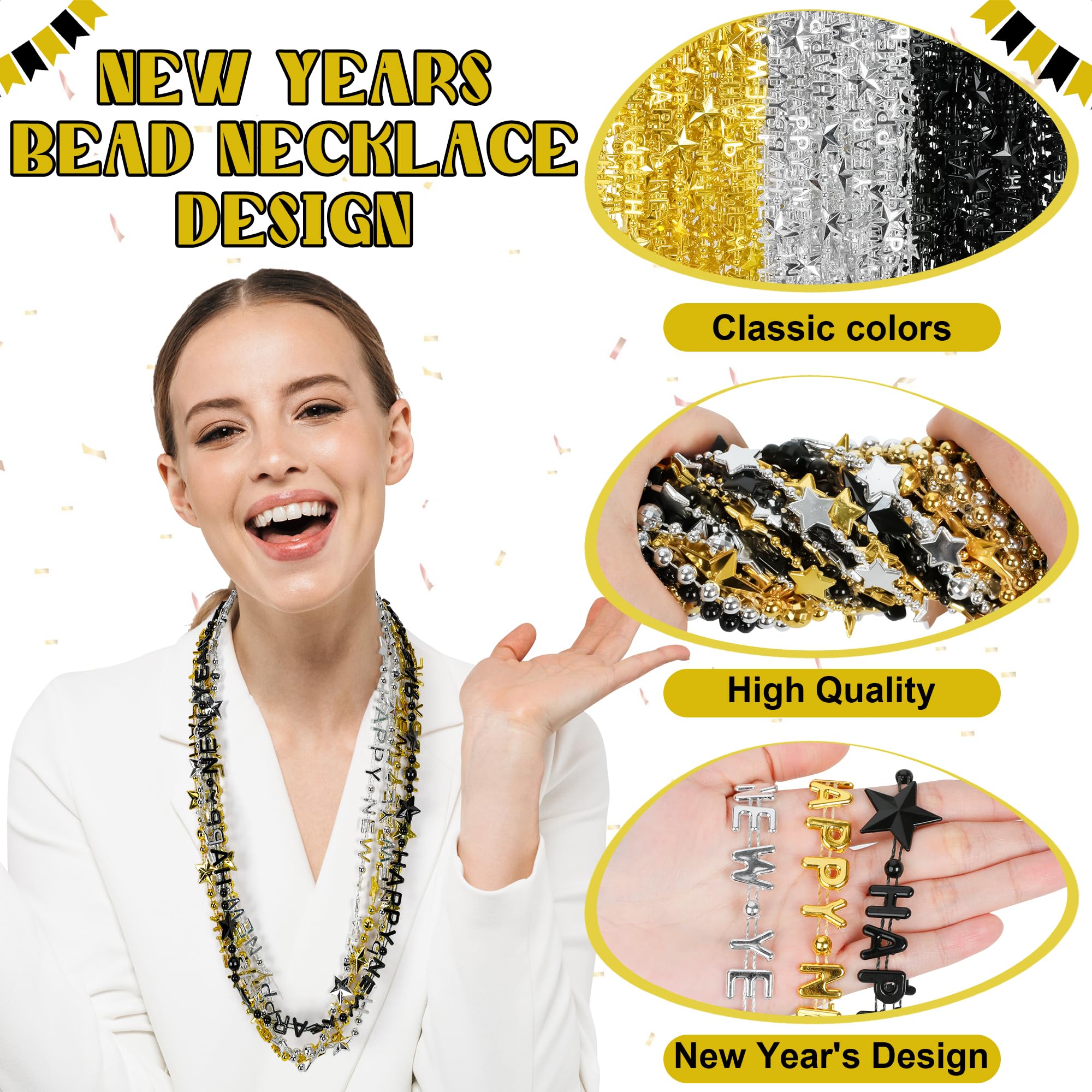 EOBOH three-color sets in black, gold, silver enhance any party look.