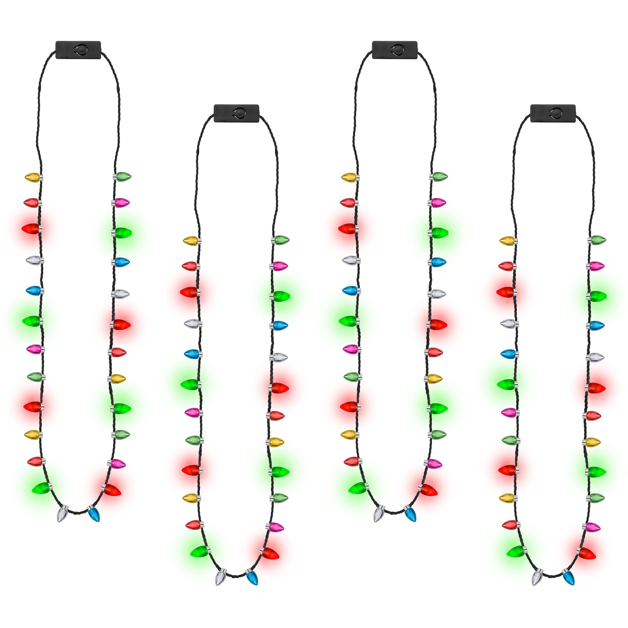 EOBOH Christmas necklace with 26 bulbs adds bright festive glow to parties.