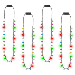 EOBOH Christmas necklace with 26 bulbs adds bright festive glow to parties.